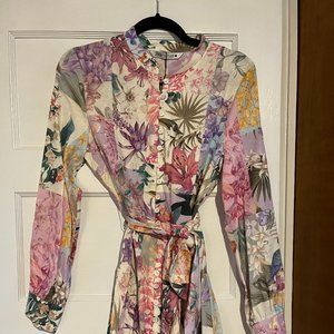 Zara floral linen dress (Size M)